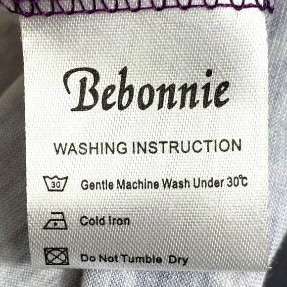 Bebonnie Blouse Womens Sz 3X Purple Floral Notch Neck Short Sleeve Pleated Tunic - Picture 6 of 10